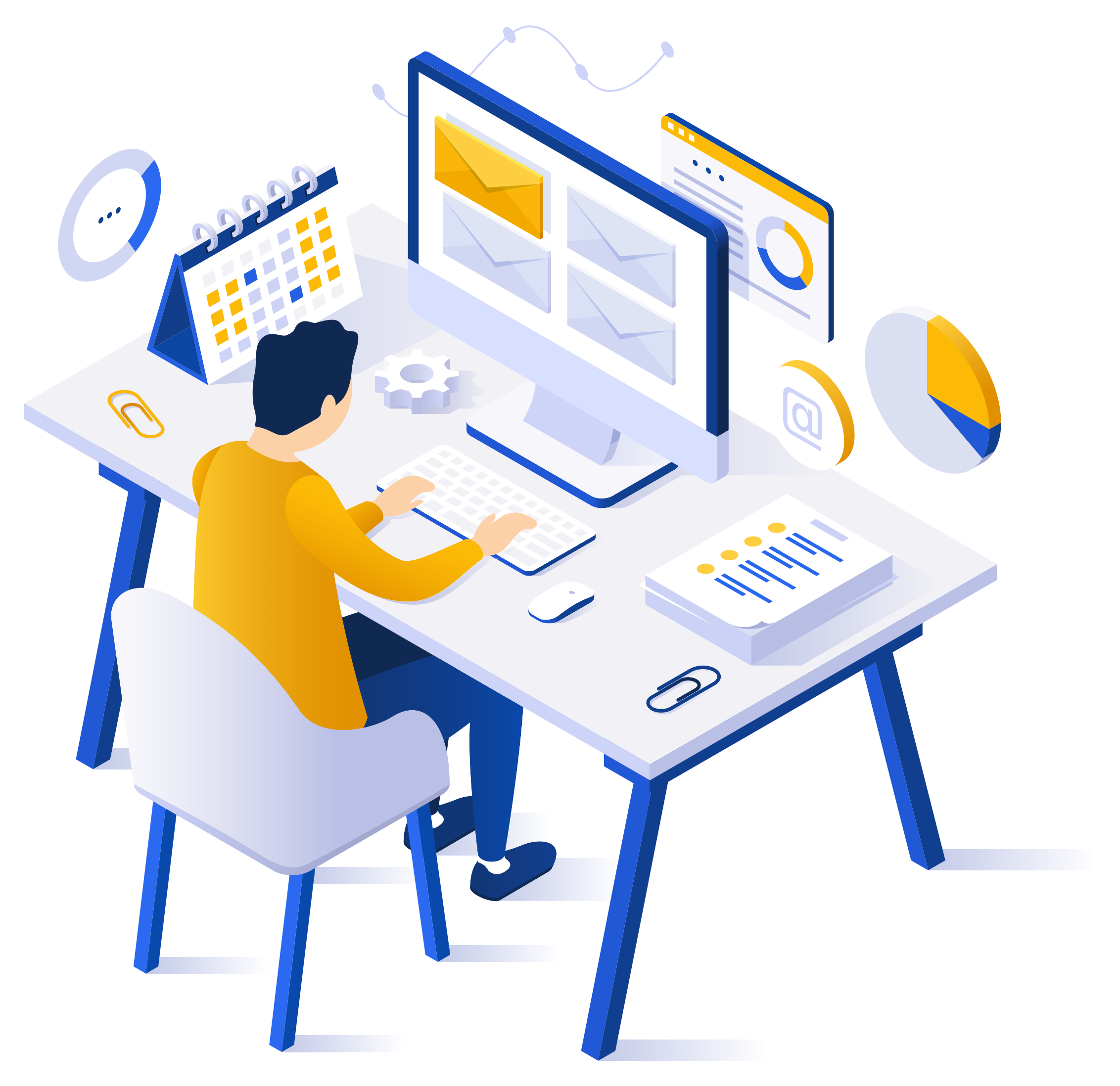 A person reviewing messages and enquiry follow-up